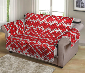 Geometric Knitted Pattern Print Loveseat Protector