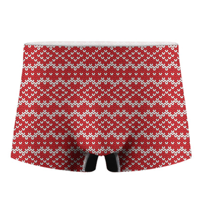 Geometric Knitted Pattern Print Men's Boxer Briefs