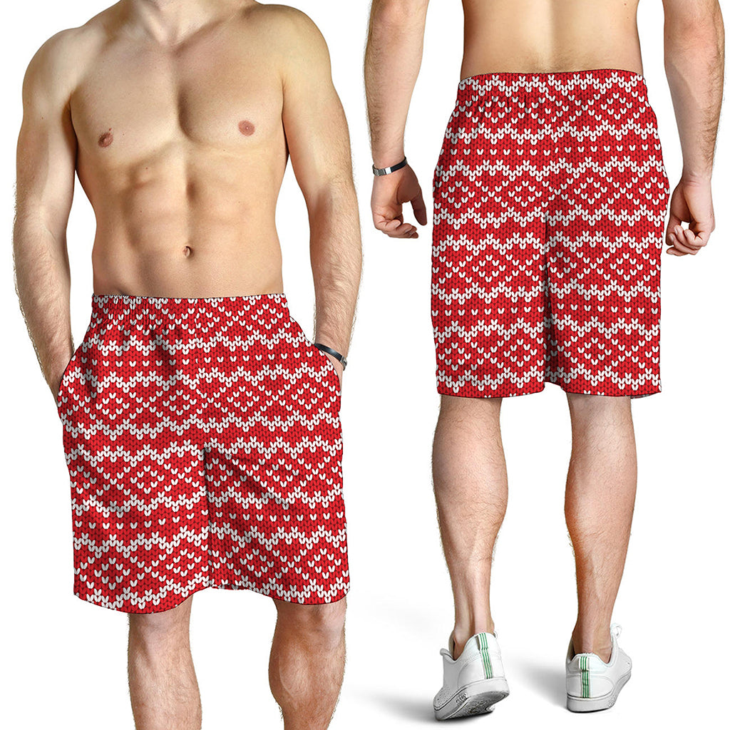 Geometric Knitted Pattern Print Men's Shorts