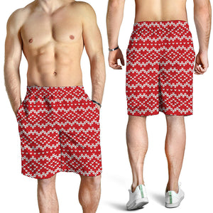Geometric Knitted Pattern Print Men's Shorts