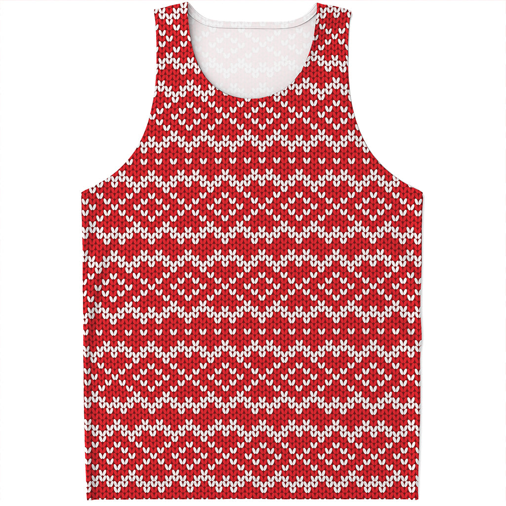 Geometric Knitted Pattern Print Men's Tank Top