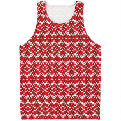 Geometric Knitted Pattern Print Men's Tank Top