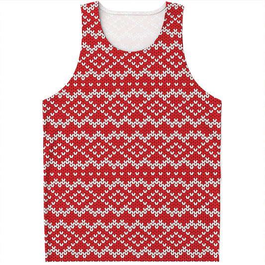 Geometric Knitted Pattern Print Men's Tank Top