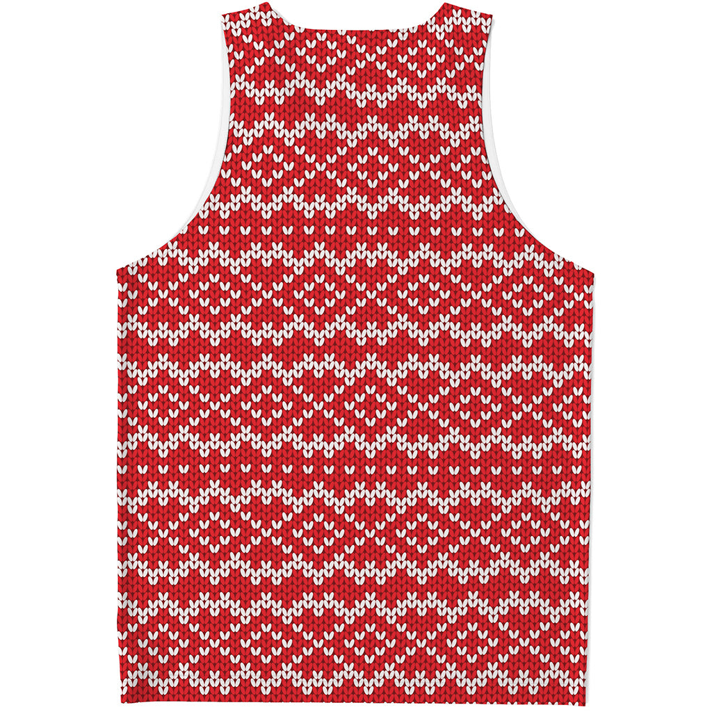 Geometric Knitted Pattern Print Men's Tank Top