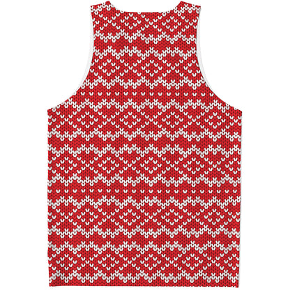 Geometric Knitted Pattern Print Men's Tank Top
