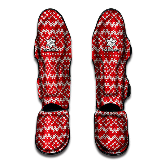 Geometric Knitted Pattern Print Muay Thai Shin Guard