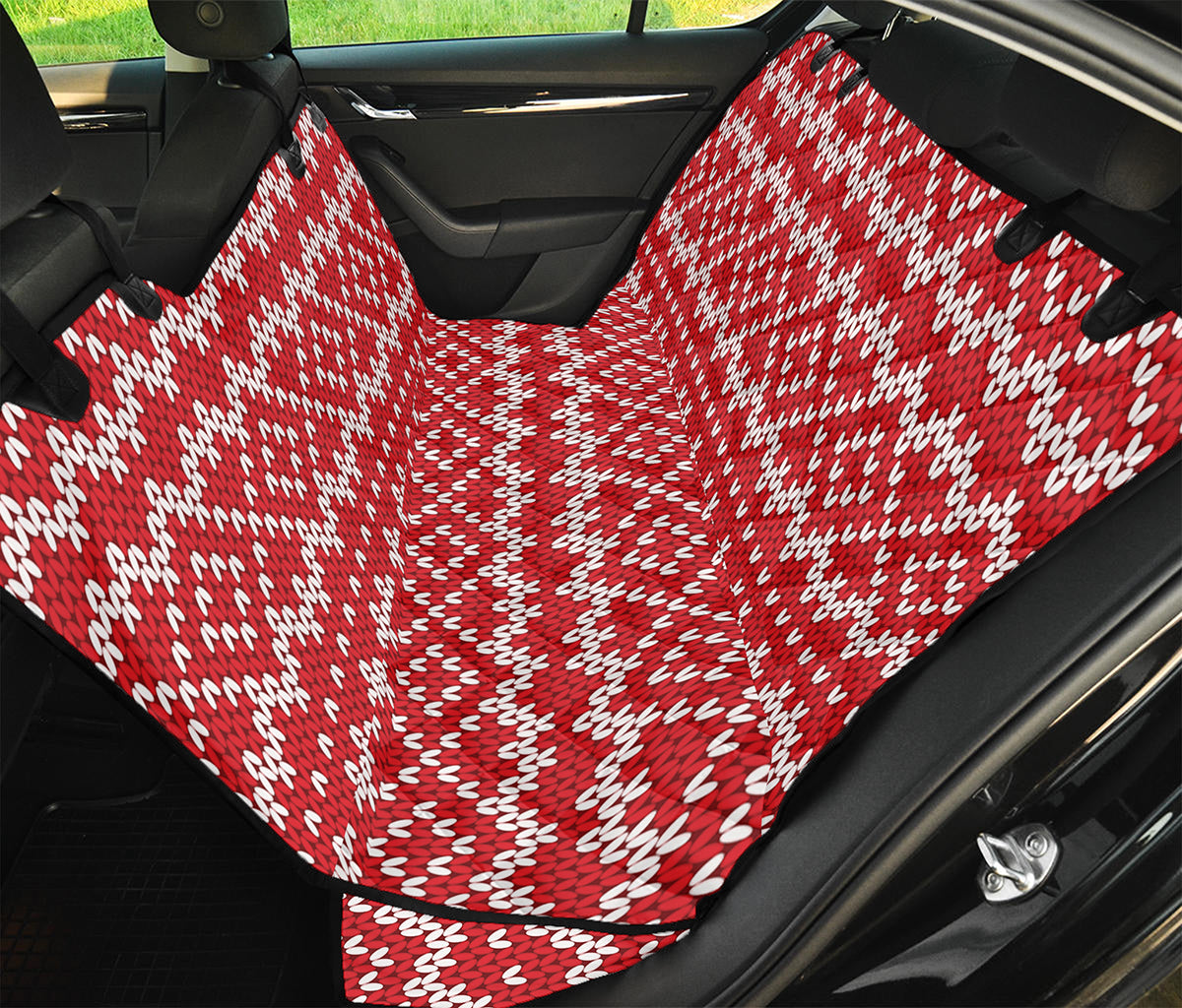 Geometric Knitted Pattern Print Pet Car Back Seat Cover