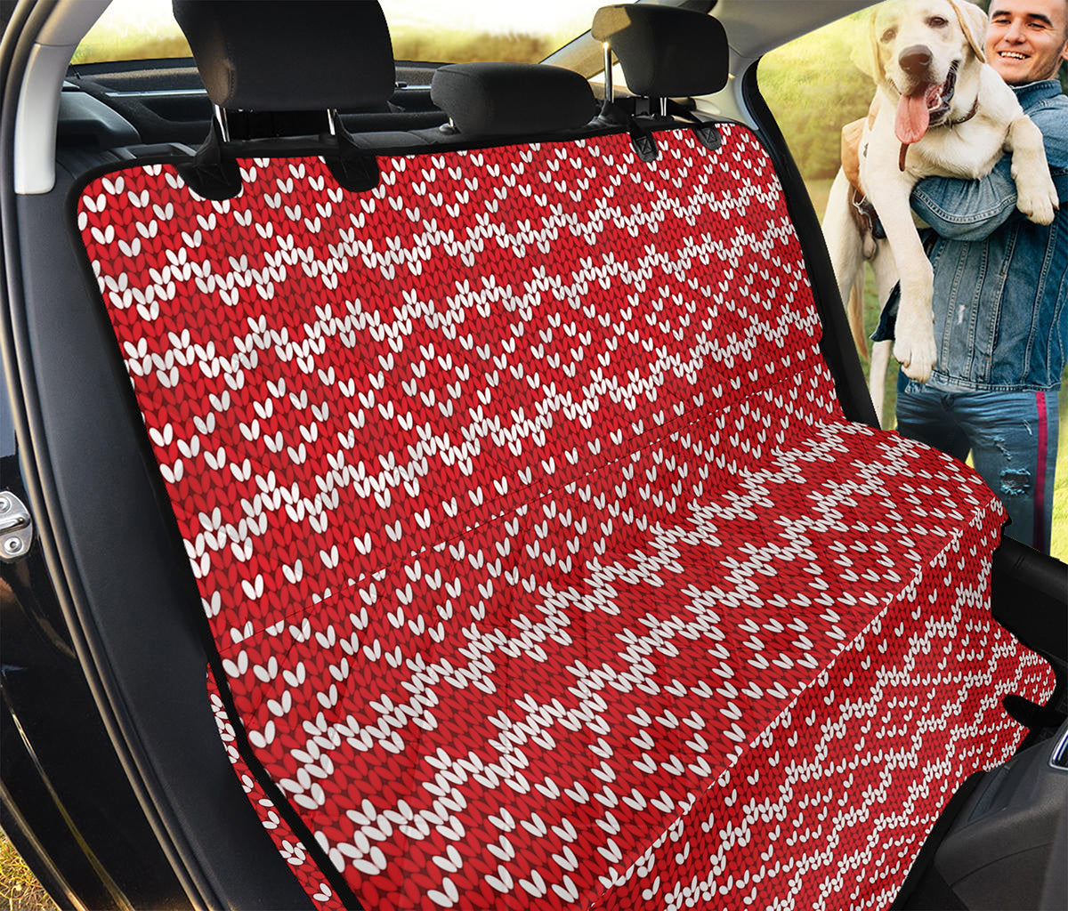 Geometric Knitted Pattern Print Pet Car Back Seat Cover