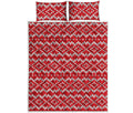 Geometric Knitted Pattern Print Quilt Bed Set