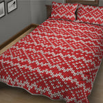 Geometric Knitted Pattern Print Quilt Bed Set