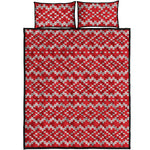 Geometric Knitted Pattern Print Quilt Bed Set