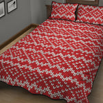 Geometric Knitted Pattern Print Quilt Bed Set