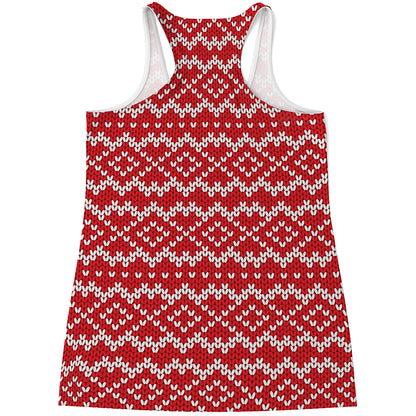 Geometric Knitted Pattern Print Women's Racerback Tank Top