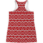 Geometric Knitted Pattern Print Women's Racerback Tank Top