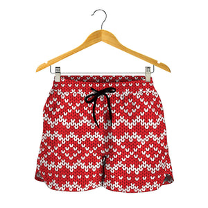 Geometric Knitted Pattern Print Women's Shorts