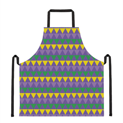 Geometric Mardi Gras Pattern Print Apron