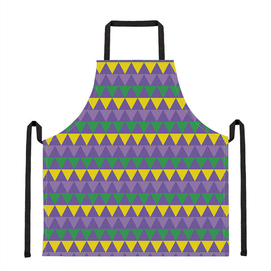 Geometric Mardi Gras Pattern Print Apron