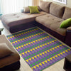 Geometric Mardi Gras Pattern Print Area Rug