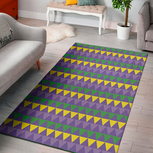 Geometric Mardi Gras Pattern Print Area Rug