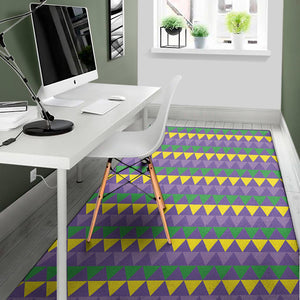 Geometric Mardi Gras Pattern Print Area Rug