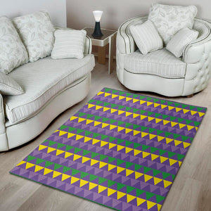 Geometric Mardi Gras Pattern Print Area Rug