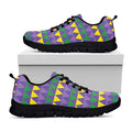 Geometric Mardi Gras Pattern Print Black Running Shoes