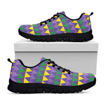 Geometric Mardi Gras Pattern Print Black Sneakers