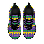 Geometric Mardi Gras Pattern Print Black Sneakers