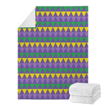 Geometric Mardi Gras Pattern Print Blanket