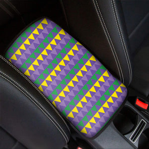 Geometric Mardi Gras Pattern Print Car Center Console Cover