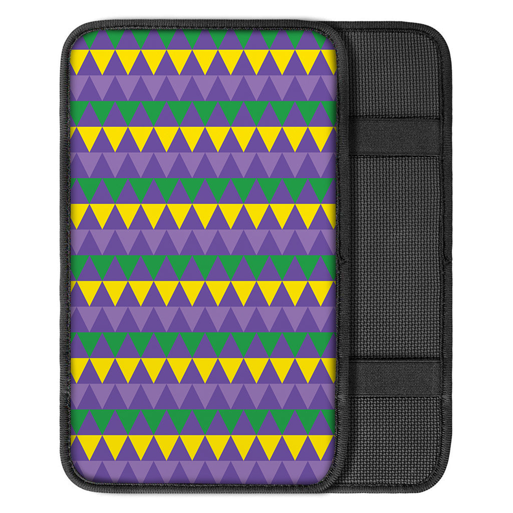 Geometric Mardi Gras Pattern Print Car Center Console Cover