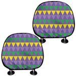 Geometric Mardi Gras Pattern Print Car Headrest Covers