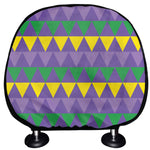 Geometric Mardi Gras Pattern Print Car Headrest Covers