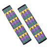 Geometric Mardi Gras Pattern Print Car Seat Belt Covers