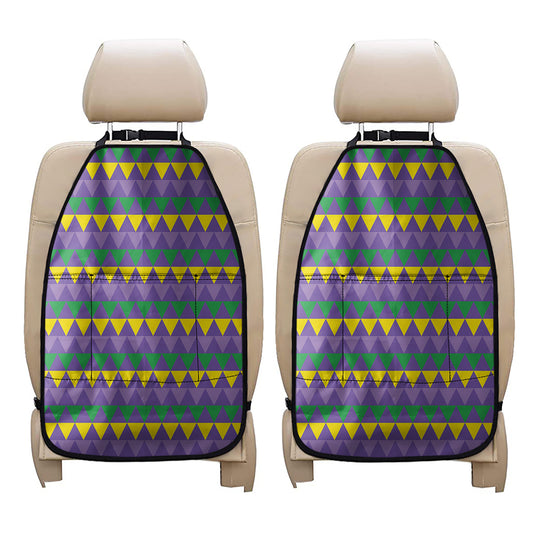 Geometric Mardi Gras Pattern Print Car Seat Organizers