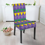 Geometric Mardi Gras Pattern Print Dining Chair Slipcover