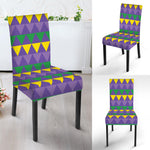 Geometric Mardi Gras Pattern Print Dining Chair Slipcover