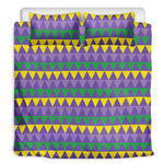 Geometric Mardi Gras Pattern Print Duvet Cover Bedding Set