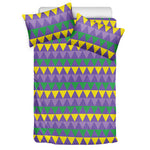 Geometric Mardi Gras Pattern Print Duvet Cover Bedding Set