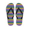 Geometric Mardi Gras Pattern Print Flip Flops