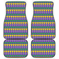 Geometric Mardi Gras Pattern Print Front and Back Car Floor Mats