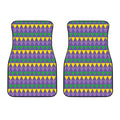 Geometric Mardi Gras Pattern Print Front Car Floor Mats