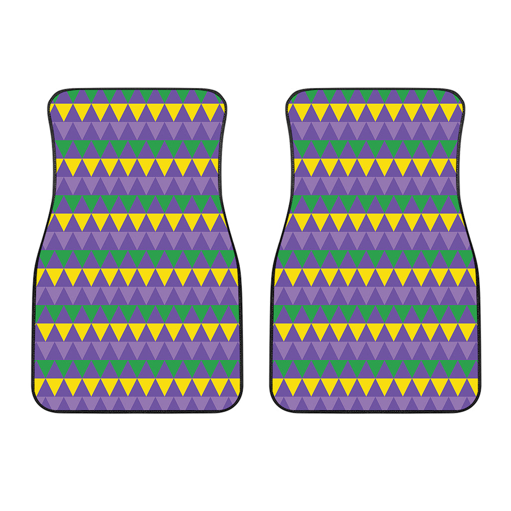 Geometric Mardi Gras Pattern Print Front Car Floor Mats