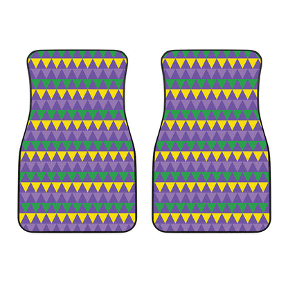 Geometric Mardi Gras Pattern Print Front Car Floor Mats