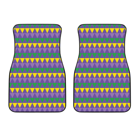 Geometric Mardi Gras Pattern Print Front Car Floor Mats