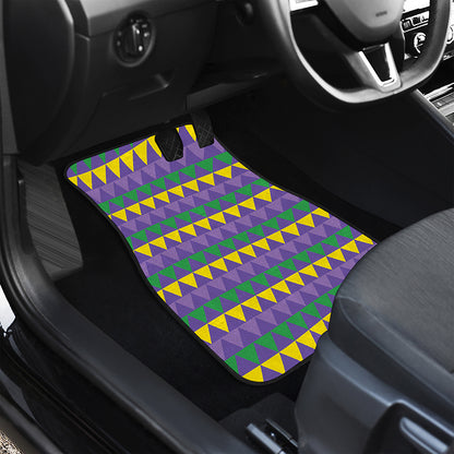 Geometric Mardi Gras Pattern Print Front Car Floor Mats