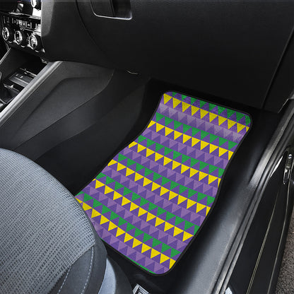 Geometric Mardi Gras Pattern Print Front Car Floor Mats