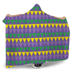 Geometric Mardi Gras Pattern Print Hooded Blanket