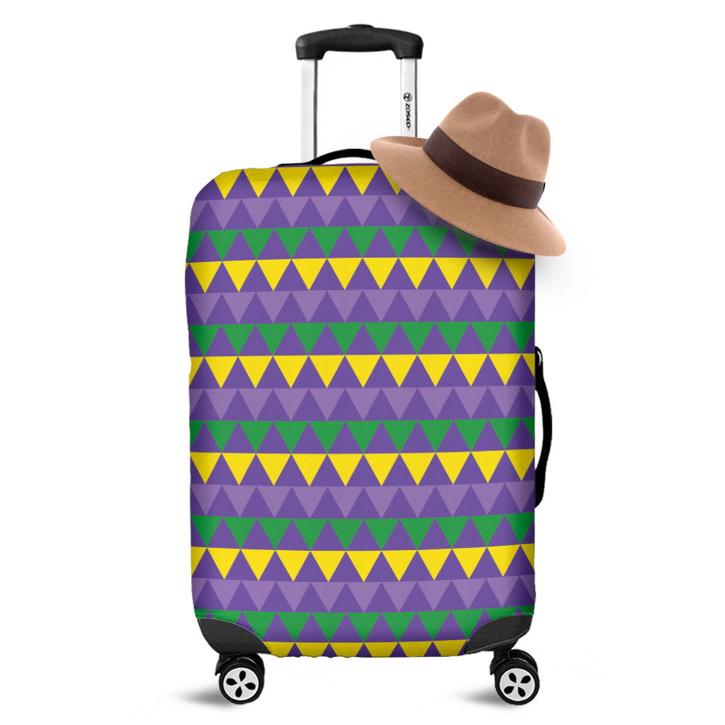 Geometric Mardi Gras Pattern Print Luggage Cover