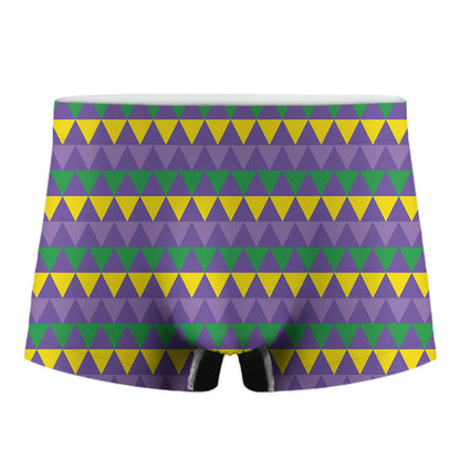 Geometric Mardi Gras Pattern Print Men's Boxer Briefs